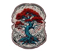 EMBROVERSE Bonsai Tree of Life Large Back Patch - Asian-Inspired Iron-On Embroidered Nature-Themed Applique for Jacket, 5.9 x 7.9 Inches