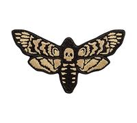 EMBROVERSE Death Head Hawk Moth Patch - Embroidered Skull Goth Witchcraft - Iron On Patches - Size: 3 x 1.7 inches