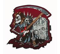 EMBROVERSE Hell Rocker Large Back Patch, Embroidered Iron-On Skeleton