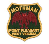 EMBROVERSE Mothman Patch - Point Pleasant West Virginia Cryptid Embroidered Iron On - WV Moth Creature Badge for Hats Jackets Backpacks - Size: 2.2 x 2.4 inches