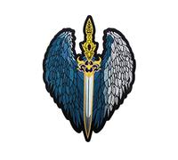 EMBROVERSE Sword with Angel Wings Back Patch - Halloween Cosplay Accessory - Embroidered Iron Sew On Large Patches - 10 x 14 inches