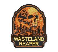 EMBROVERSE Wasteland Reaper Skull Embroidered Patch - Apocalyptic City-in-Flames Iron-On/Sew-On Badge for Biker Jackets, Punk Vests, Metal Gear & Cosplay Costumes, 4.2 × 5.2 in