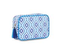 EMBRUNIOICE Travel Makeup Bag, Ikat Blue, 9.5*6.3*3.1 inches, Ikata