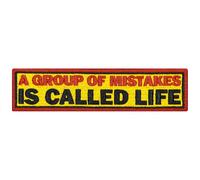 EmbTao A Group of Mistakes is Called Life Patch Embroidered Funny Biker Badge Applique Iron On Sew On Emblem