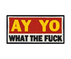 EmbTao Ay Yo What The FCK Patch Embroidered Applique Iron On Sew On Emblem