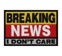 EmbTao Breaking News I Don't Care Patch Embroidered Applique Iron On Sew On Emblem