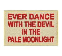 EmbTao Ever Dance with The Devil in The Pale Moonlight Patch Embroidered Biker Badge Applique Iron On Sew On Emblem