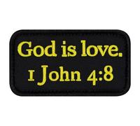EmbTao God is Love I John 4:8 Patch Embroidered Biker Badge Fastener Hook and Loop Emblem