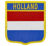 EmbTao Holland National Shield Flag Patch Embroidered Badge Fastener Hook and Loop Emblem