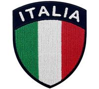 EmbTao Italy Shield Flag Patch Embroidered Applique Iron On Sew On Italian National Emblem