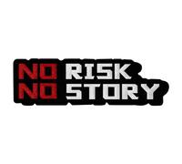 EmbTao No Risk No Story Patch Embroidered Badge Biker Applique Iron On Sew On Emblem