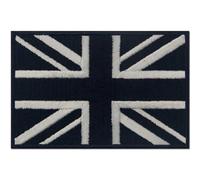 EmbTao Tactical British Union Jack Flag Patch Embroidered Applique UK Great Britain Iron On Sew On Emblem - White & Black