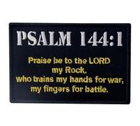 EmbTao Tactical Psalm 144:1 BNW Patch Combat Badge Morale Applique Embroidered Fastener Hook & Loop Emblem