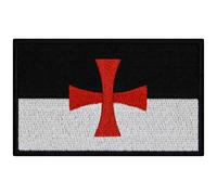 EmbTao The Templars Crusaders Knights of Cross Flag Patch Embroidered Applique Iron On Sew On Emblem