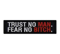 EmbTao Trust No Man Fear No Btch Patch Embroidered Biker Badge Fastener Hook and Loop Emblem
