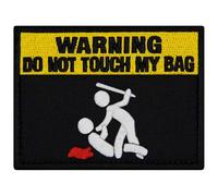 EmbTao Warning Do Not Touch My Bag Patch Embroidered Biker Badge Fastener Hook and Loop Emblem