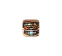 Embtrem Boho Bracelets for Women Stackable Turquoise Navajo Pearls Butterfly Cow Charm Western Beaded Bracelet Stack Boho Fashion Trendy Jewelry Gifts, L, no gemstone