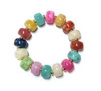 Embtrem Chunky Beaded Bracelet for Women - Colorful Boho Statement Resin Bracelet, Summer Rainbow Beach Vacation Jewelry, Trendy Spring Summer Outfit Accessories, L, no gemstone