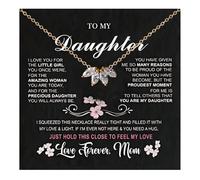 Embtrem Daughter Necklace Flower Gold Necklaces for Women Necklace for Daughter from Mom Jewelry Inspirational Gifts for Women, Zinc, No Gemstone