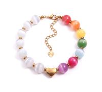 Embtrem Dopamine Necklace UV Reactive Colorful Rainbow Beaded Necklace Dopamine Jewelry Set Color Changing Mood Necklaces Bracelet Earrings Summer Beach Vacation Gift for Women, L, no gemstone