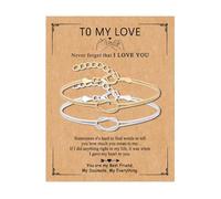Embtrem Gifts for Girfriend Couples Bracelets Gold Silver Knot Bracelet Matching Bracelet His and Hers Bracelets Birthday Jewelry Gifts for Her, L, Copper, no gemstone
