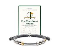 Embtrem Golf Score Counter Bracelet, 10 Bead Stroke Counter Wristband with Instruction Card, Adjustable Braided Cord Golf Scorekeeper Bracelet for Women Men Beginners, Golf Accessories Gift, L, no