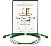 Embtrem Golf Score Counter Bracelet, 10 Bead Stroke Counter Wristband with Instruction Card, Adjustable Braided Cord Golf Scorekeeper Bracelet for Women Men Beginners, Golf Accessories Gift, L, no