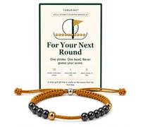 Embtrem Golf Score Counter Bracelet, 10 Bead Stroke Counter Wristband with Instruction Card, Adjustable Braided Cord Golf Scorekeeper Bracelet for Women Men Beginners, Golf Accessories Gift, L, no