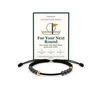 Embtrem Golf Score Counter Bracelet, 10 Bead Stroke Counter Wristband with Instruction Card, Adjustable Braided Cord Golf Scorekeeper Bracelet for Women Men Beginners, Golf Accessories Gift, L, no