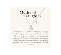 Embtrem Mother Daughter Necklace Silver Double Circle Pendant with Star Moon Heart Charms Double Love Heart Rhinestone Necklace Meaningful Gift for Mom and Daughter Birthday Mother’s Day Gift