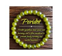Embtrem Peridot Beaded Bracelet for Women, Natural Gemstone Stretch Bracelets, Green Crystal Jewelry Gift for Mom, Stress Relief Accessories, Meditation Yoga Wellness Bracelet, L, no gemstone