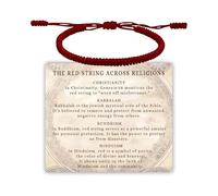 Embtrem Red String Bracelet for Protection 7 Knots of Protection Bracelets Red String Knot Bracelets for Women Braided Jewelry Gift for Friend Bff Birthday New Year, L, no gemstone