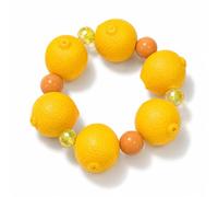 Embtrem Summer Dopamine Beaded Bracelet for Women Colorful Fruit Y2K Jewelry Minimalist Sweet Accessory Vacation Beach Holiday Outfit Trendy Stackable Wrist Cuff, L, no gemstone