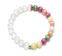 Embtrem Summer Dopamine Necklace UV Reactive Colorful Rainbow Beaded Necklace Dopamine Jewelry Set Color Changing Mood Necklaces Bracelet Earrings Summer Beach Vacation Gift for Women, L, no gemstone
