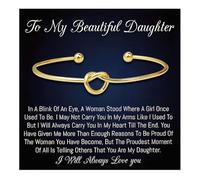Embtrem To My Daughter Bracelet from Mom Gold Knot Bracelets for Women Jewelry Inspirational Gifts for Women, L, Stainless Steel, no gemstone