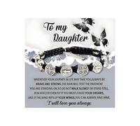 Embtrem To My Daughter Bracelet from Mom Silver Cross Religious Bracelets for Women Virgin Mary Bracelet Jewelry Gifts for Women, L, Alloy Steel, no gemstone