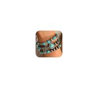 Embtrem Western Turquoise Bracelets for Women Layered Stackable Cowgirl Bracelets Boho Navajo Heart Butterfly Style Turquoise Jewelry for Country Western Outfits Country Concert Cowboy Chic Oufits, L