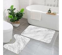 EMCLKS 2 Pieces Bath Mat Set,Machine Washable & Non Slip Bath Mats for Bathroom Set,Soft Superfine fiber Bathroom Rugs Mat,marble, stained marbled background,
