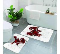 EMCLKS 2 Pieces Bath Mat Set,Machine Washable & Non Slip Bath Mats for Bathroom Set,Soft Superfine fiber Bathroom Rugs Mat,Gothic, Illustration von Skeleton Sense