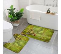 EMCLKS 2 Pieces Bath Mat Set,Machine Washable & Non Slip Bath Mats for Bathroom Set,Soft Superfine fiber Bathroom Rugs Mat,b0d8843173