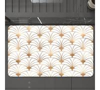 EMCLKS Bath Mat 60x90 cm,Extra Soft Absorbent Microfiber,Non-Slip Washable Rugs for Shower Floor,Art deco seamless pattern. Gold glitter geometric texture.,Bathmat Accessories Decor