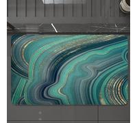 EMCLKS Bath Mat 60x90 cm,Extra Soft Absorbent Microfiber,Non-Slip Washable Rugs for Shower Floor,Marbled blue white green and turquoise abstract background. Liquid marble p,Bathmat Accessories Decor