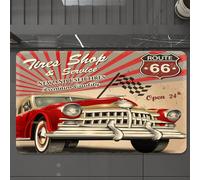 EMCLKS Bath Mat 60x90 cm,Extra Soft Absorbent Microfiber,Non-Slip Washable Rugs for Shower Floor,Tire Store Highway 66 Style Service，Tire shops and services on Route 66，Hig,Bathmat Accessories Decor