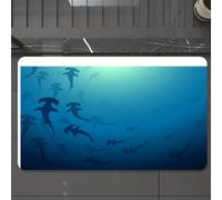 EMCLKS Bath Mat 60x90 cm,Extra Soft Absorbent Microfiber,Non-Slip Washable Rugs for Shower Floor,Underwater scene of shark, hammerhead shark in the depths, hammerhead shark,Bathmat Accessories Decor