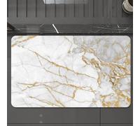 EMCLKS Bath Mat 60x90 cm,Extra Soft Absorbent Microfiber,Non-Slip Washable Rugs for Shower Floor,White gold marble texture pattern background with high resolution,Bathmat Accessories Decor