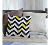 EMCLKS Cushion Double Sided Printing Throw Pillow Cover Garden Decor Home Decorate for Livingroom Couch Patio,Chevron black and white pattern,16x16in