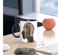 EMCLKS Funny Coffee Mug for Dad,Grandad & Men 11oz Ceramic Premium Mugs - Father’s Day Gift | Novelty Ceramic Coffee Cup | Portrait of an Adorable Weimaraner - Studio Shot Isolated on White.
