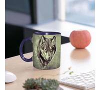 EMCLKS Funny Coffee Mug for Dad,Grandad & Men 11oz Ceramic Premium Mugs - Father’s Day Gift | Novelty Ceramic Coffee Cup | Wolf Head The Fierce Warrior Big Dog of The Wild