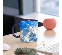 EMCLKS Funny Coffee Mug for Dad,Grandad & Men 11oz Ceramic Premium Mugs - Father’s Day Gift | Novelty Ceramic Coffee Cup | Lac, Paysage de Montagne Piste de Ski Sports D'hiver Tel - A5