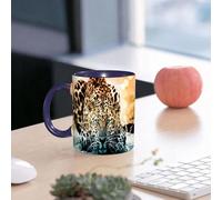 EMCLKS Funny Coffee Mug for Dad,Grandad & Men 11oz Ceramic Premium Mugs - Father’s Day Gift | Novelty Ceramic Coffee Cup | Leopard, a Dreamy Glimpse of a leopard's ICY Blue Eyes